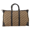 Christian Dior Trotter Canvas Boston Bag Beige Gold Auth 197651-13