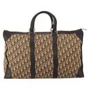 Christian Dior Trotter Canvas Boston Bag Beige Gold Auth 197651-2