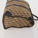 Christian Dior Trotter Canvas Boston Bag Beige Gold Auth 197651-3