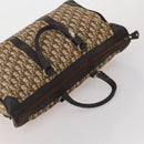 Christian Dior Trotter Canvas Boston Bag Beige Gold Auth 197651-6