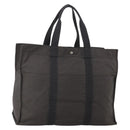 HERMES Her Line TGM Hand Bag Canvas Gray Silver Auth 197652A-1