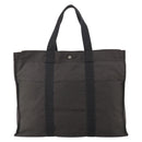 HERMES Her Line TGM Hand Bag Canvas Gray Silver Auth 197652A-2