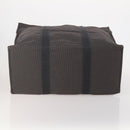 HERMES Her Line TGM Hand Bag Canvas Gray Silver Auth 197652A-9