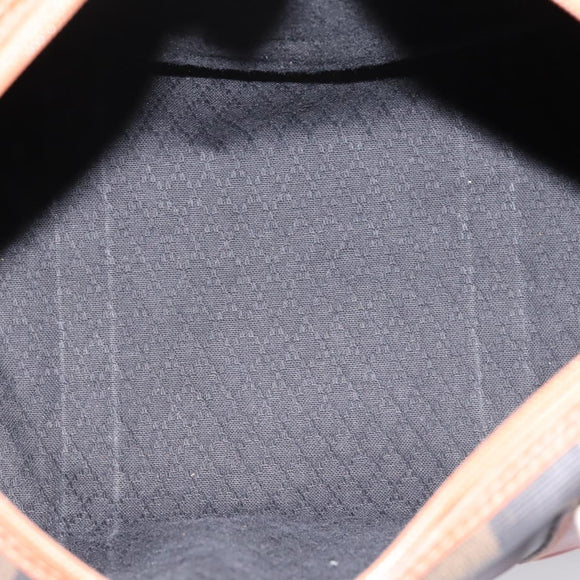 FENDI Pecan Canvas Boston Bag PVC Black Brown Auth 197655