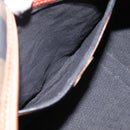 FENDI Pecan Canvas Boston Bag PVC Black Brown Auth 197655-23