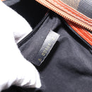 FENDI Pecan Canvas Boston Bag PVC Black Brown Auth 197655-12