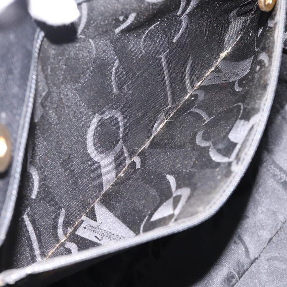 Salvatore Ferragamo Vala Shoulder Bag Leather Black Gold Auth 197656