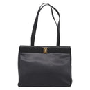 Salvatore Ferragamo Vala Shoulder Bag Leather Black Gold Auth 197656-13
