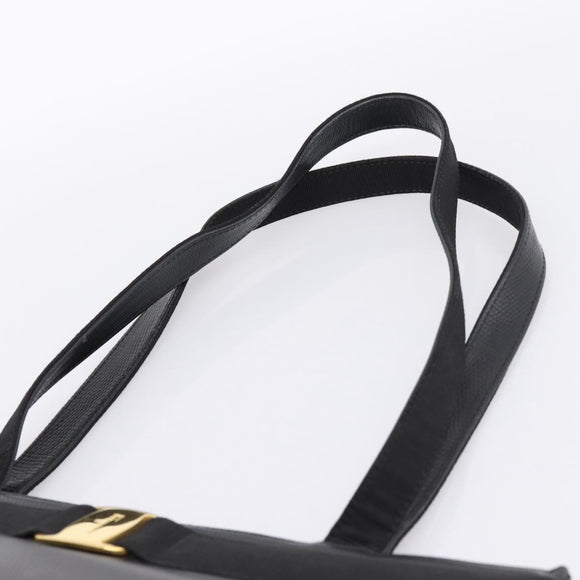 Salvatore Ferragamo Vala Shoulder Bag Leather Black Gold Auth 197656