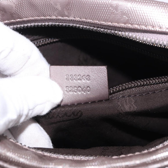 GUCCI GG Implementation Shoulder Bag PVC Pink Silver 233268 Auth 197658