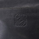LOEWE Shoulder Bag Leather Navy Gold Auth 197659-17