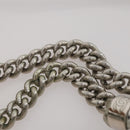 CHANEL COCO Mark Punching Shoulder Bag Leather 2way Silver CC Auth 197660-10