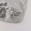 CHANEL COCO Mark Punching Shoulder Bag Leather 2way Silver CC Auth 197660-12