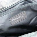 CHANEL COCO Mark Punching Shoulder Bag Leather 2way Silver CC Auth 197660-21