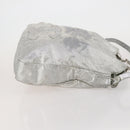 CHANEL COCO Mark Punching Shoulder Bag Leather 2way Silver CC Auth 197660-4