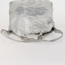 CHANEL COCO Mark Punching Shoulder Bag Leather 2way Silver CC Auth 197660-7