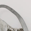 CHANEL COCO Mark Punching Shoulder Bag Leather 2way Silver CC Auth 197660-8