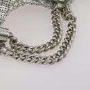 CHANEL COCO Mark Punching Shoulder Bag Leather 2way Silver CC Auth 197660-9