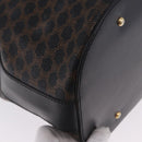 CELINE Macadam Canvas Tote Bag PVC Leather Black Gold Auth 197661V-14