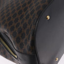 CELINE Macadam Canvas Tote Bag PVC Leather Black Gold Auth 197661V-16