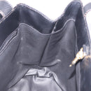 CELINE Macadam Canvas Tote Bag PVC Leather Black Gold Auth 197661V-18