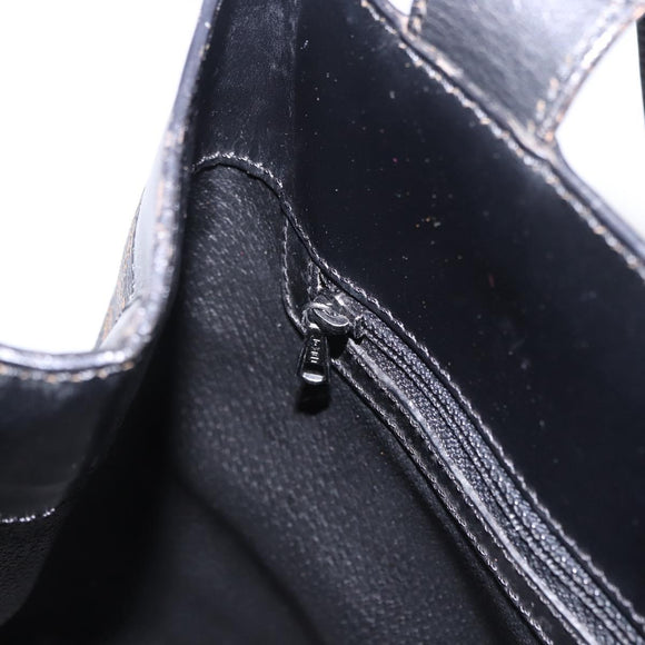 CELINE Macadam Canvas Tote Bag PVC Leather Black Gold Auth 197661V