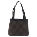 CELINE Macadam Canvas Tote Bag PVC Leather Black Gold Auth 197661V-13