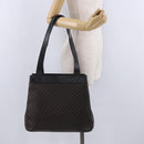 CELINE Macadam Canvas Tote Bag PVC Leather Black Gold Auth 197661V-23