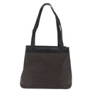 CELINE Macadam Canvas Tote Bag PVC Leather Black Gold Auth 197661V-2