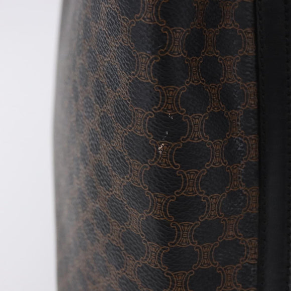 CELINE Macadam Canvas Tote Bag PVC Leather Black Gold Auth 197661V