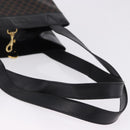 CELINE Macadam Canvas Tote Bag PVC Leather Black Gold Auth 197661V-8