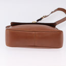 CELINE Shoulder Bag Leather Brown Gold Auth 197663V-6