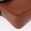 CELINE Shoulder Bag Leather Brown Gold Auth 197663V-10