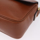CELINE Shoulder Bag Leather Brown Gold Auth 197663V-14