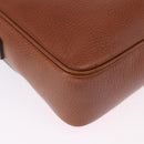CELINE Shoulder Bag Leather Brown Gold Auth 197663V-15