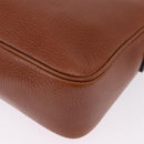 CELINE Shoulder Bag Leather Brown Gold Auth 197663V-16