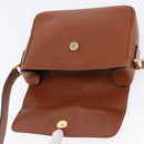 CELINE Shoulder Bag Leather Brown Gold Auth 197663V-18