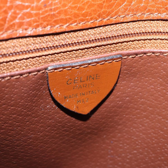 CELINE Shoulder Bag Leather Brown Gold Auth 197663V