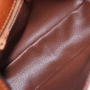 CELINE Shoulder Bag Leather Brown Gold Auth 197663V-11