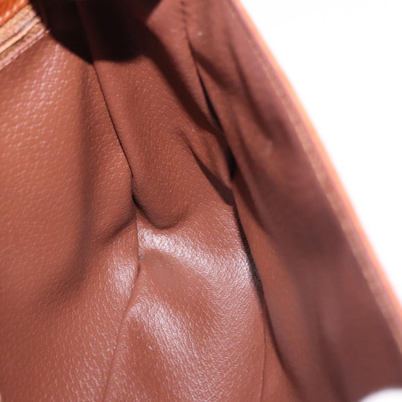 CELINE Shoulder Bag Leather Brown Gold Auth 197663V