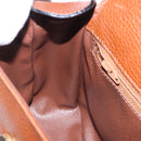 CELINE Shoulder Bag Leather Brown Gold Auth 197663V-20