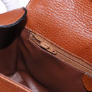 CELINE Shoulder Bag Leather Brown Gold Auth 197663V-21