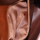 CELINE Shoulder Bag Leather Brown Gold Auth 197663V-22