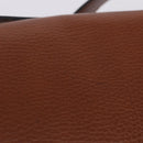 CELINE Shoulder Bag Leather Brown Gold Auth 197663V-3