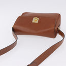 CELINE Shoulder Bag Leather Brown Gold Auth 197663V-7
