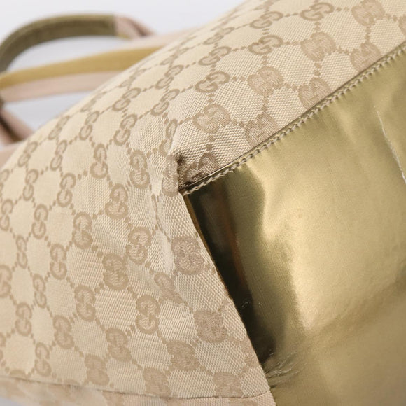 GUCCI GG Canvas Sherry Line Tote Bag Beige 131230 Auth 197665