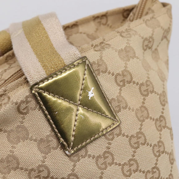 GUCCI GG Canvas Sherry Line Tote Bag Beige 131230 Auth 197665