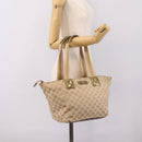 GUCCI GG Canvas Sherry Line Tote Bag Beige 131230 Auth 197665-24