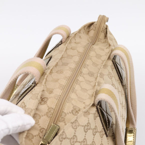 GUCCI GG Canvas Sherry Line Tote Bag Beige 131230 Auth 197665