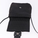 FENDI Zucchino Canvas Shoulder Bag Black Silver Auth 197666-18